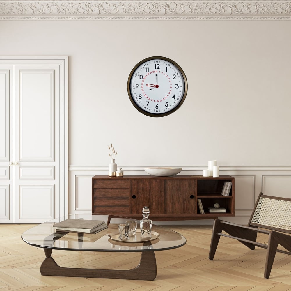 Eskitme Takvimli 52 x 52 Cm Metal Duvar Saati