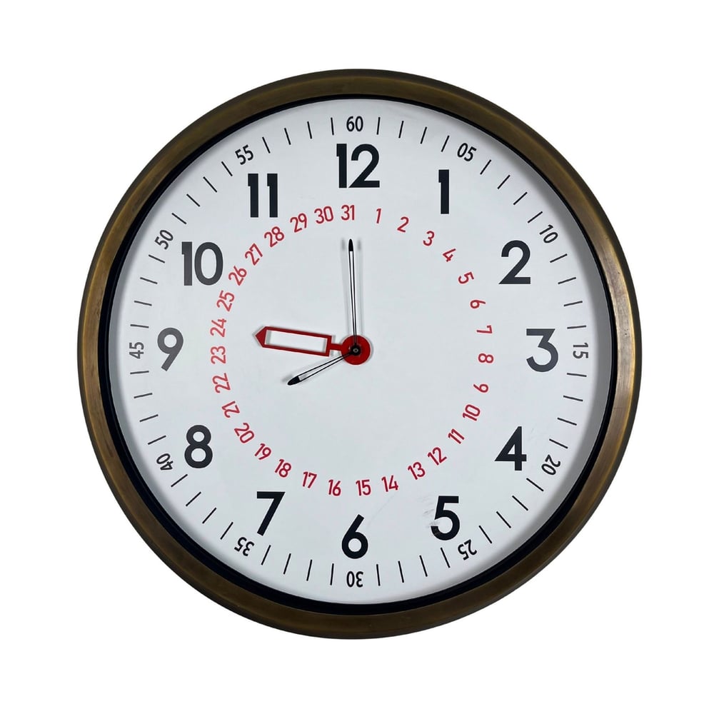 Eskitme Takvimli 52 x 52 Cm Metal Duvar Saati