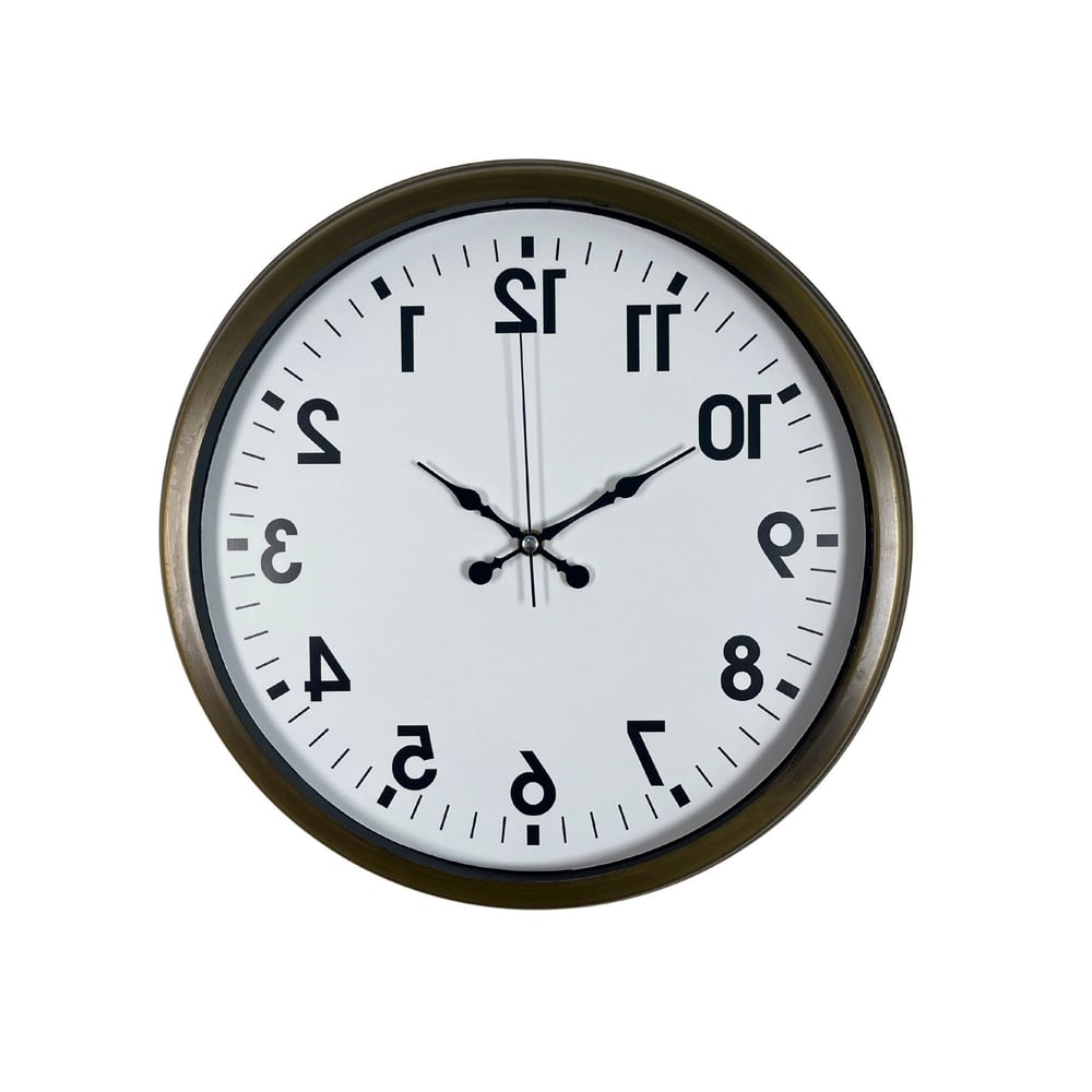 Eskitme Ters Zaman 40 x 40 Cm Metal Duvar Saati