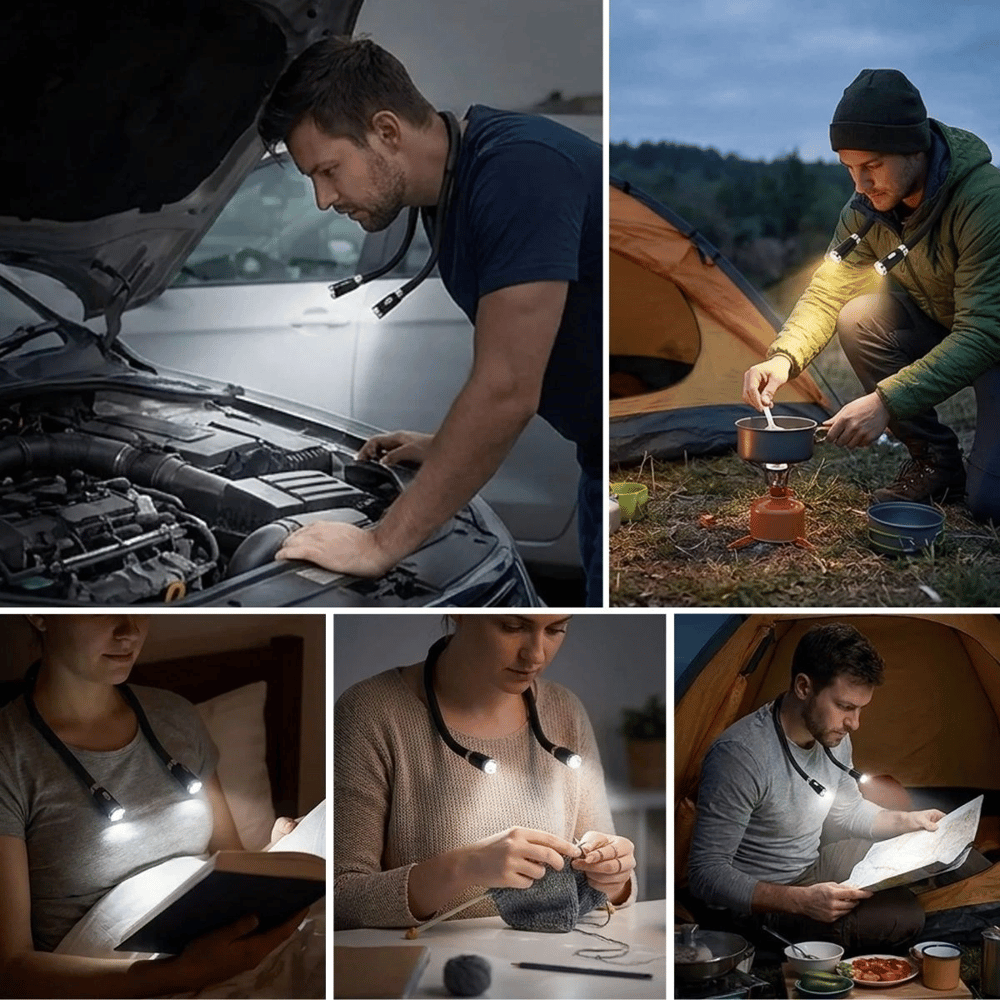 Esnek Boyun Led Okuma Lambası 4 Ledli 3 Işık Modlu Eller Serbest Kitap Okuma,örgü Ve Tamir Lambası Bx40