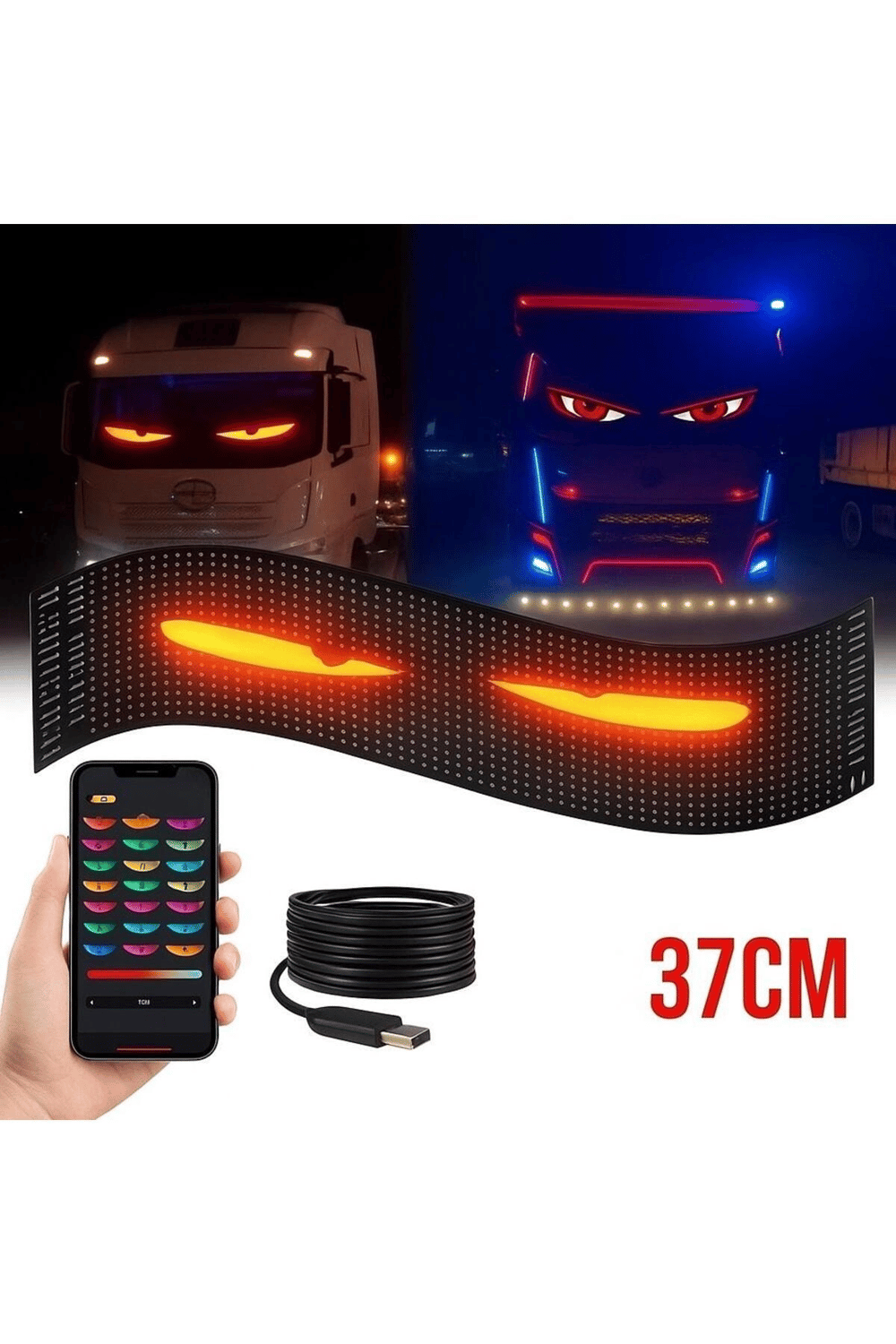 Esnek USB 5V Bluetooth Uygulama Kontrollü 16x64 LED Matrix Panel, Kayan Yazı Gösterimi