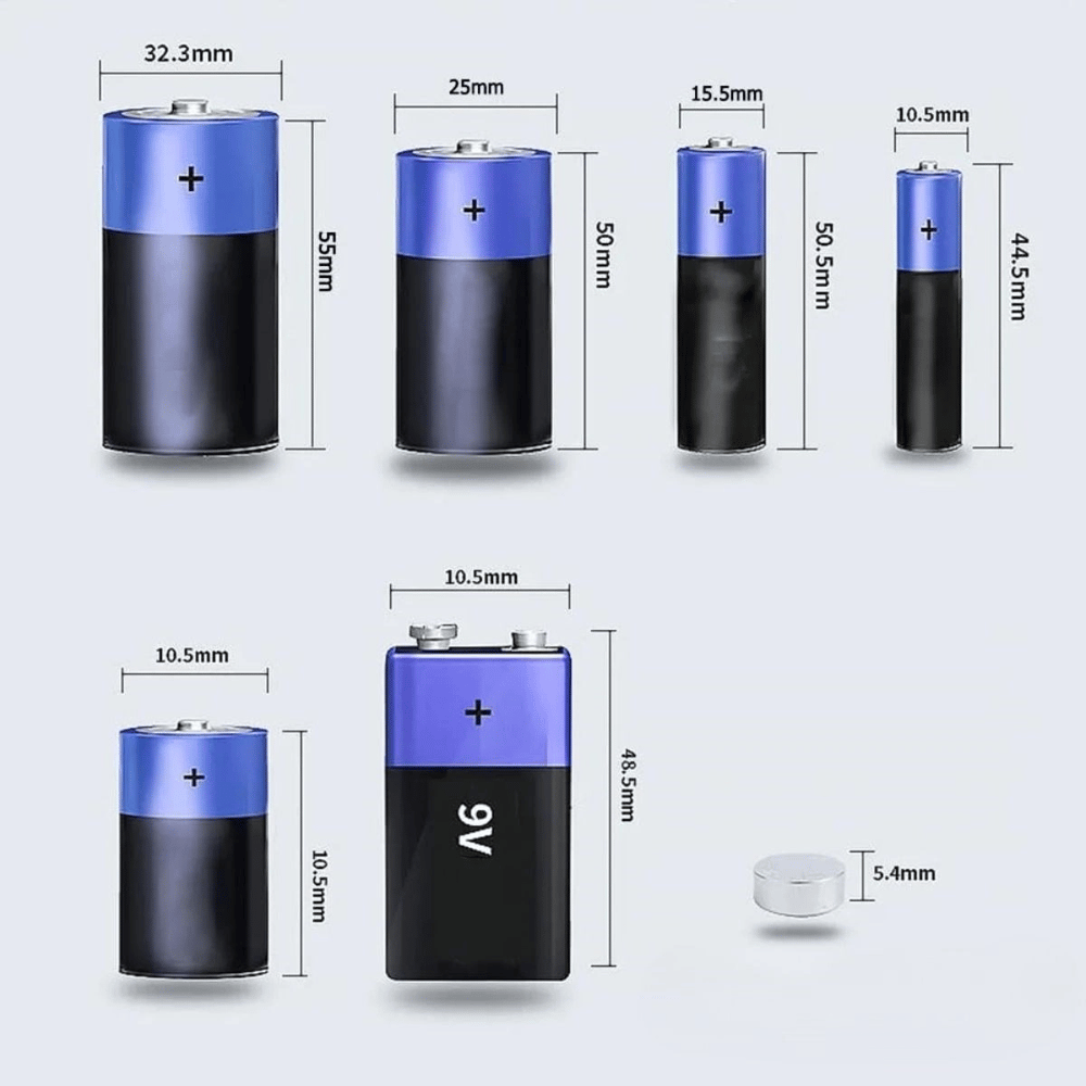 Evrensel Dijital Pil Test Cihazı – Aa, Aaa, C, D, N, 9v Ve Düğme Pil Uyumlu Mini Pil Kapasite & Seviye Ölçer Bx40