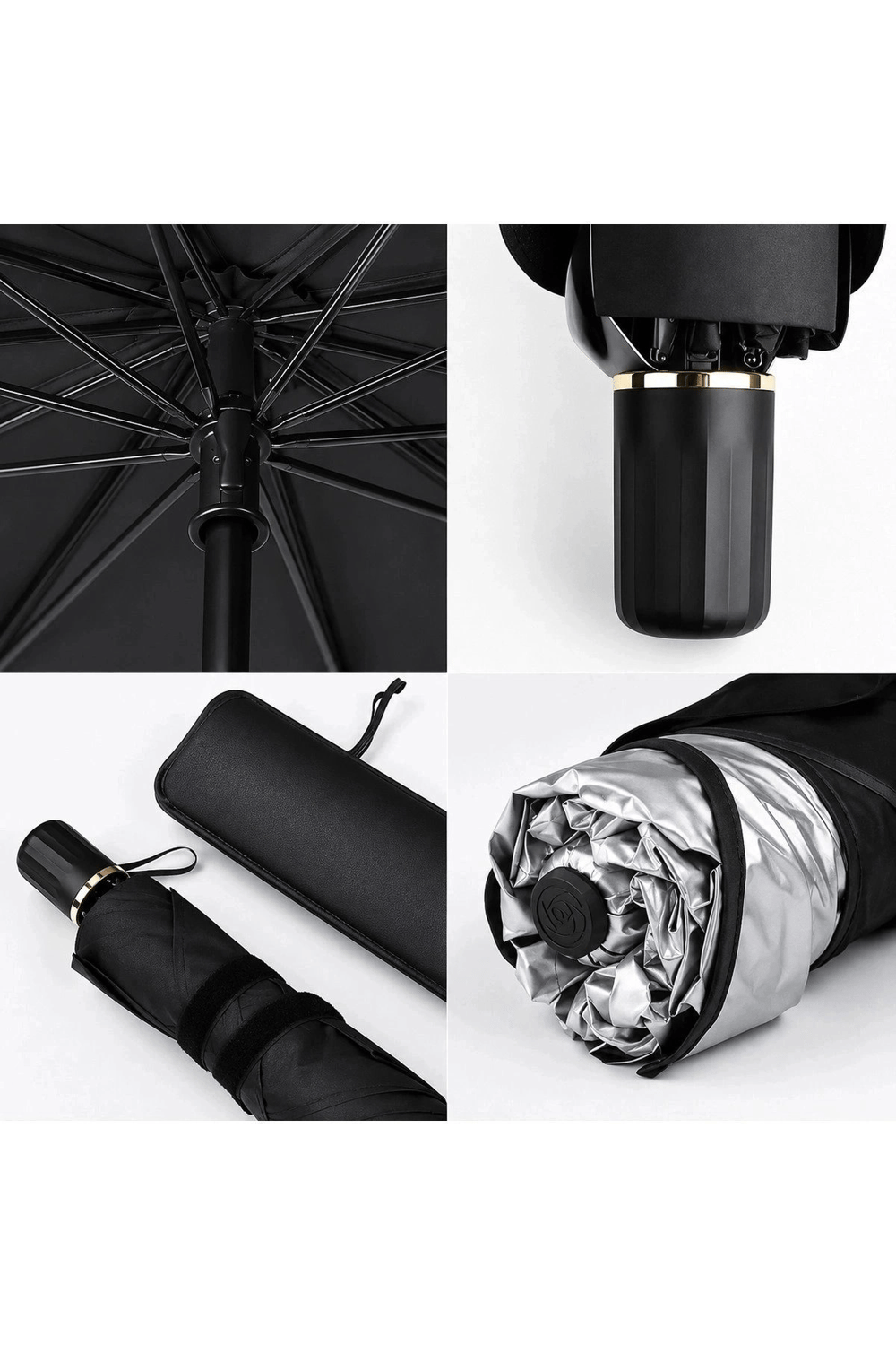Evrensel Katlanabilir Şemsiye Tipi Araç Ön Cam Güneşliği UV Korumalı Isı Yalıtımlı 150x70 cm