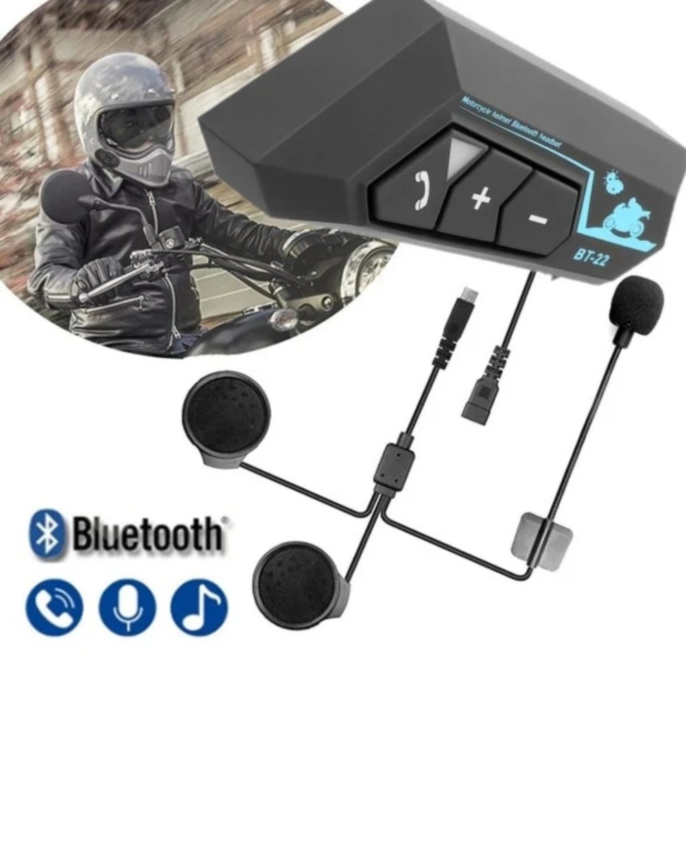 Evrensel Motosiklet Kask Bluetooth Kulaklık Uzun Pil Süreli Tasarım
