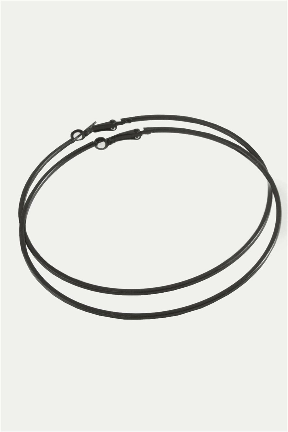Ezme Çizgili Metal Halka Küpe 8-9-10 cm