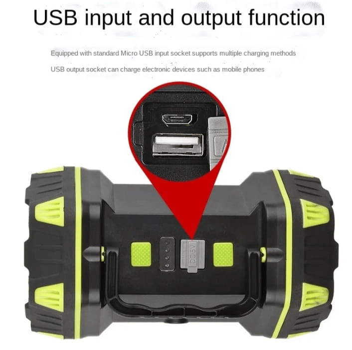 F.b.ı F-262 Yeni Güçlü Çift Taraflı Taşınabilir Spot Ve Işıldak Usb Powerbank Şarjlı Fener