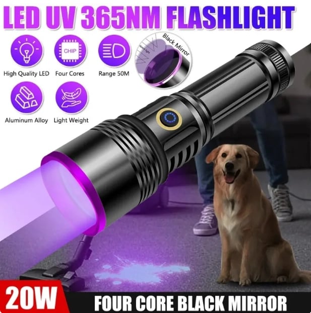 F.b.ı F-365 Uv 20w Şarjlı 26650 Pilli Profesyonel El Feneri