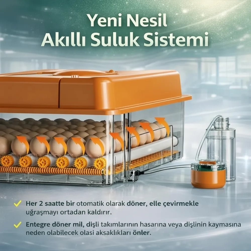 FX100 Tam Otomatik Kuluçka Makinesi 100 Yumurta Kapasiteli | Yeni Nesil Havalandırma | Otomatik Su Sistemi | Dijital Isı ve Nem Kontrolü