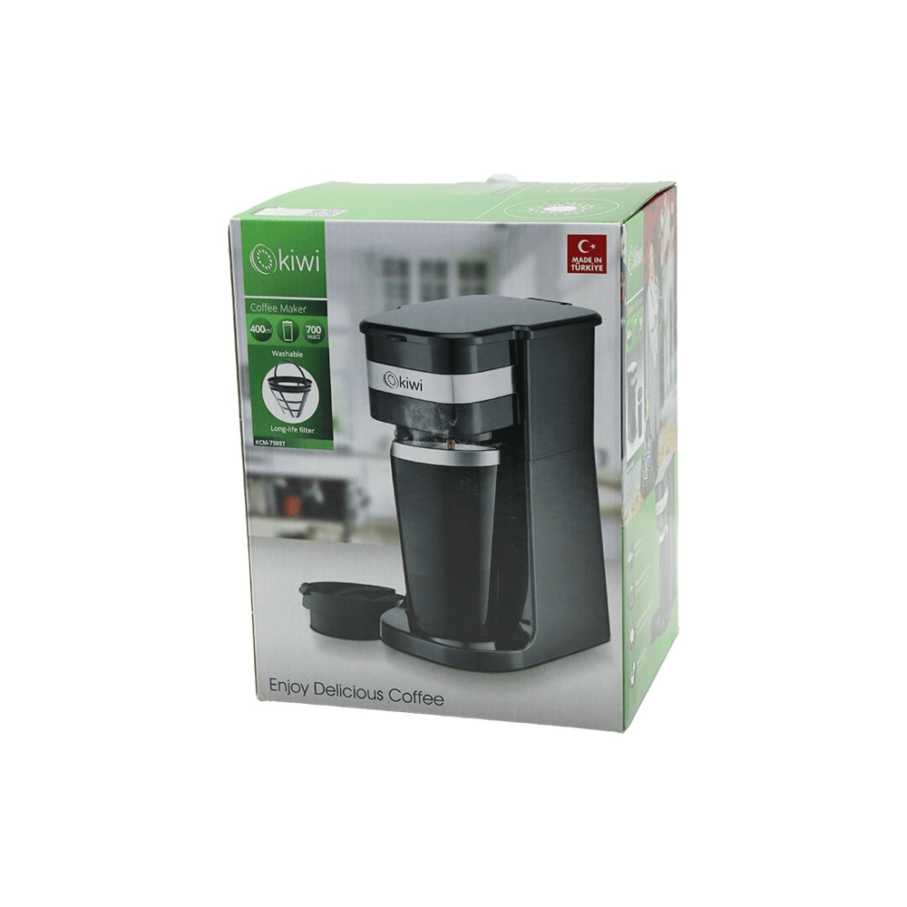 Filtre Kahve Makinesi Elektrikli 700w 400ml=portatif Çelik Bardak=2-saat Sıcak Tut Yıkanır Filtre Kcm-7505t Bx40