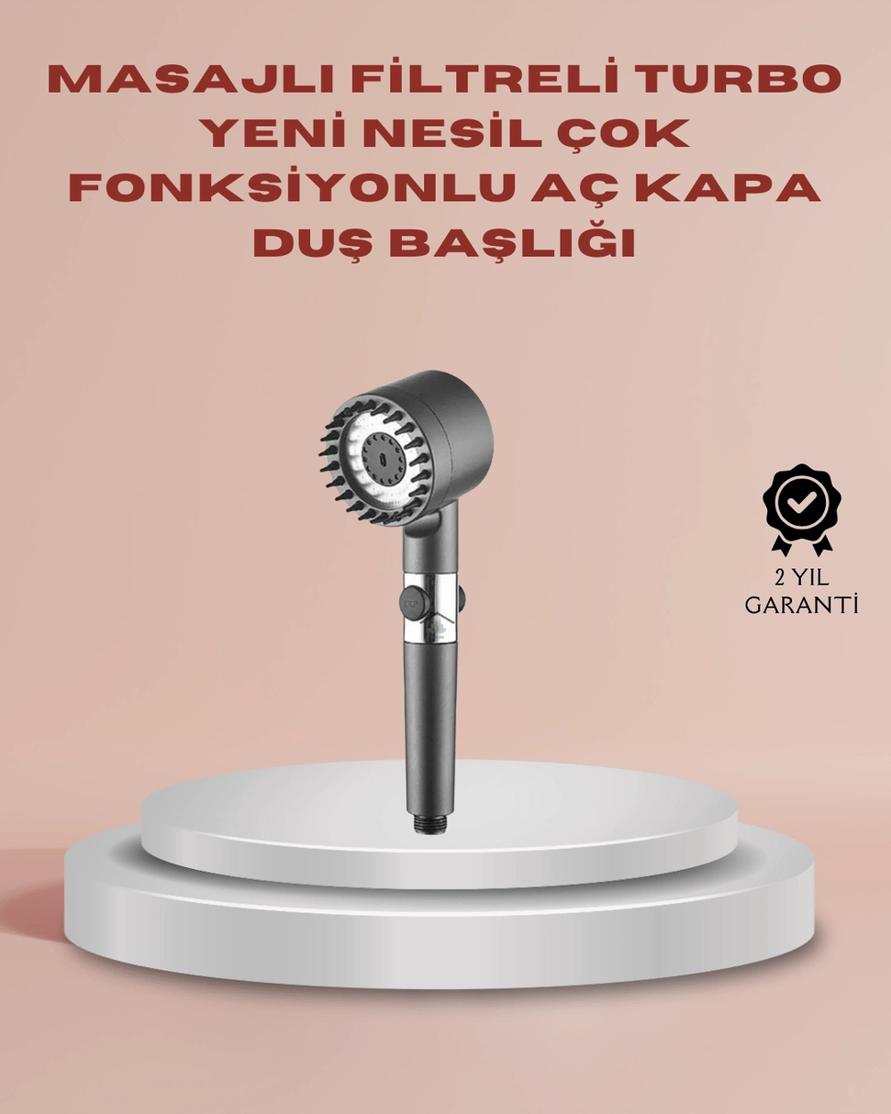 Filtreli Masaj Özellikli Duş Başlığı Aç Kapa Tuşlu