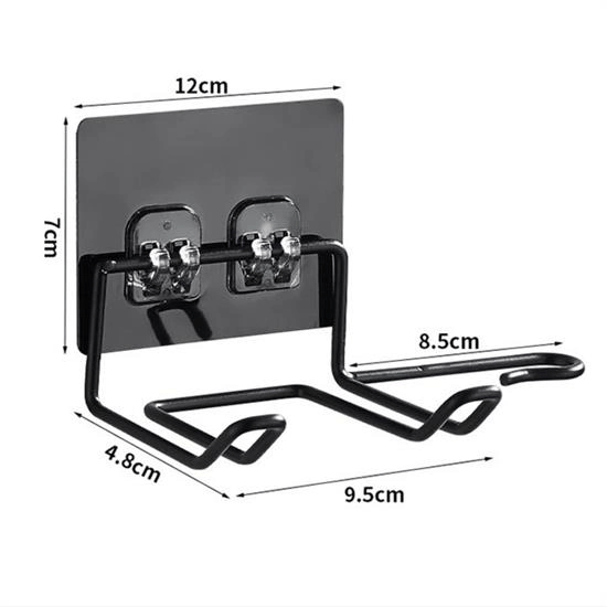 Fön Makine Askısı Siyah Yapışkanlı Fön Makine Tutucu Bx40