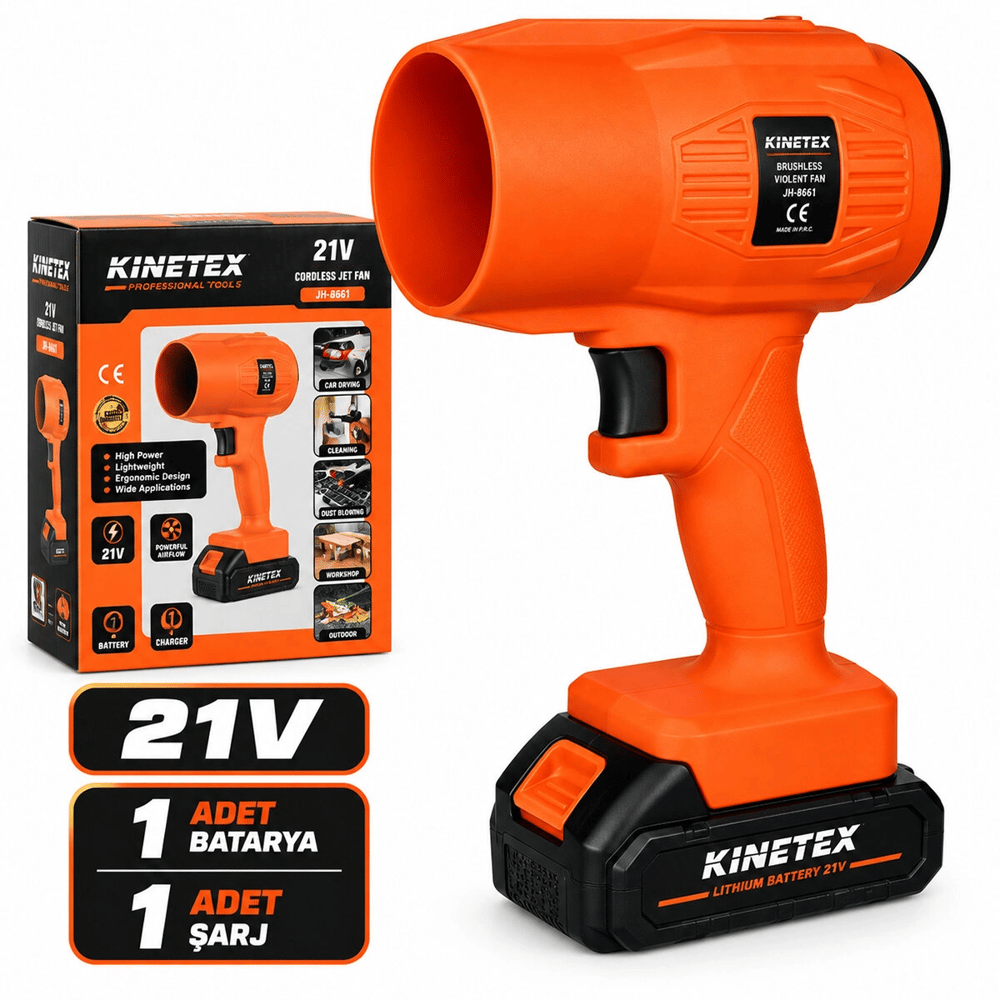 Fön Model Şarjlı Hava Üfleyici Fan Körük 21v - 220-240v Toz-kar-mangal Üfle - Pet Kurut Üfleme Ktx-3463 Bx40