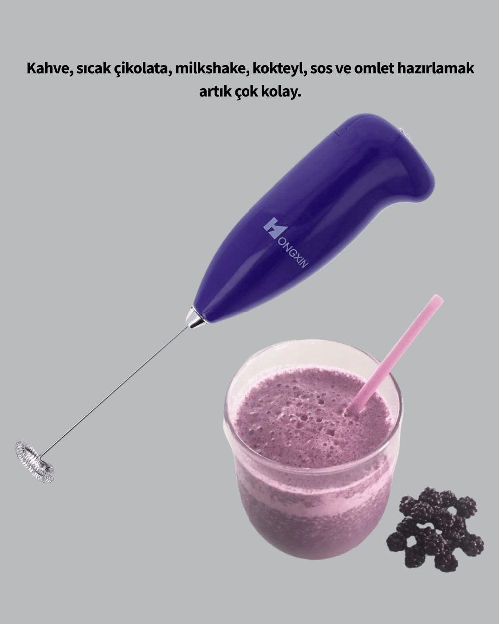 Frappe ve Cappuccino Maker – Taşınabilir Pilli Köpürtücü Mikser