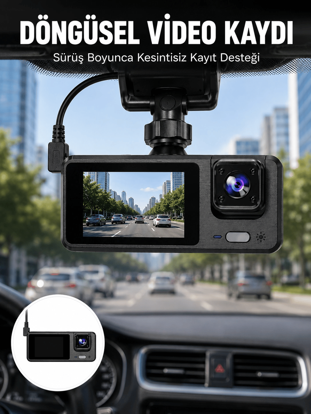 Full HD 3 Kanallı Araç Kamerası – Akıllı Çözümlerle Sürüş Yeni Nesil