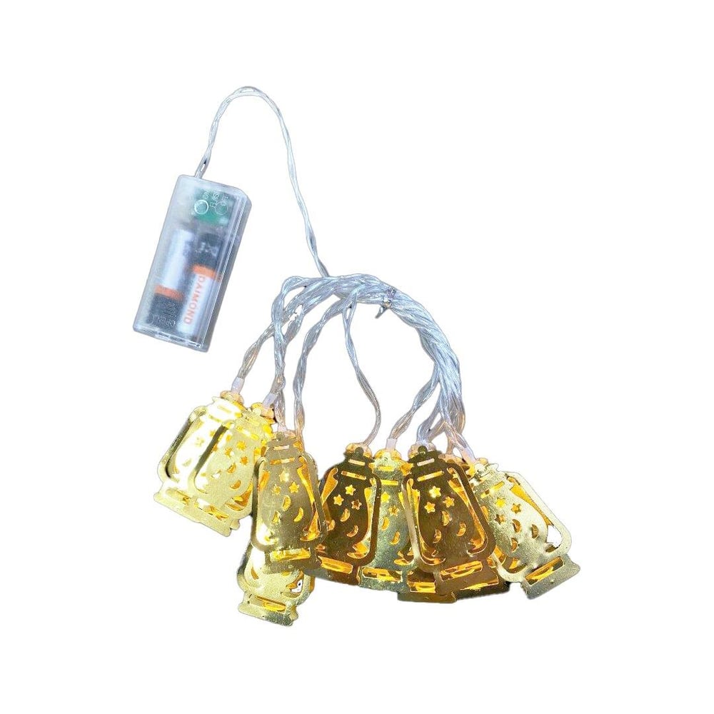 GAZ LAMBA MODEL=10PCS   GOLD METAL   PİLLİ  DEKORATİF LED IŞIK - LAMBA  2MT KABLO (3936)