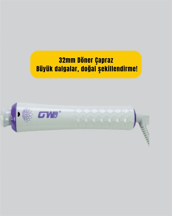 GW Saç Kıvırma Makinesi – 360° Döner Başlık, Negatif İyon Teknolojisiyle