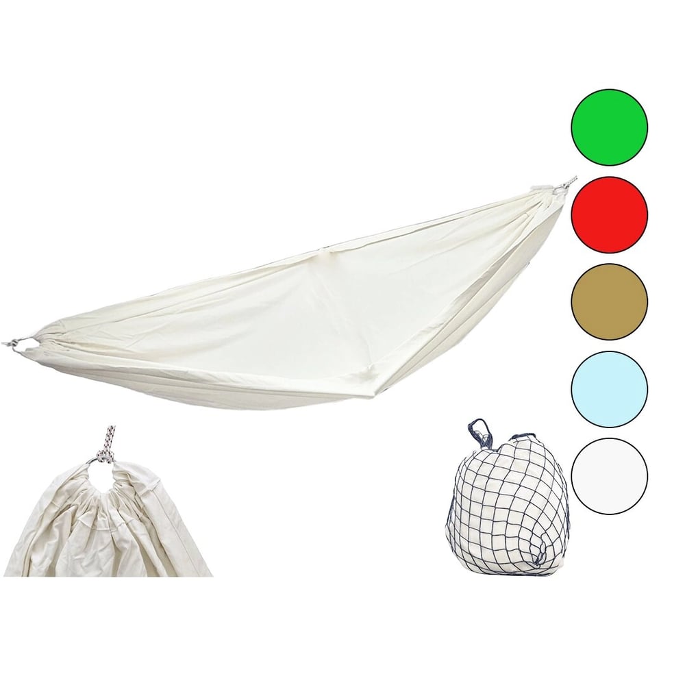 Gabardin Dokuma Renkli Pamuk Kumaş Kamp Hamak 135x260cm200kg.taşıma6mt İpfile Çantalı Bx40
