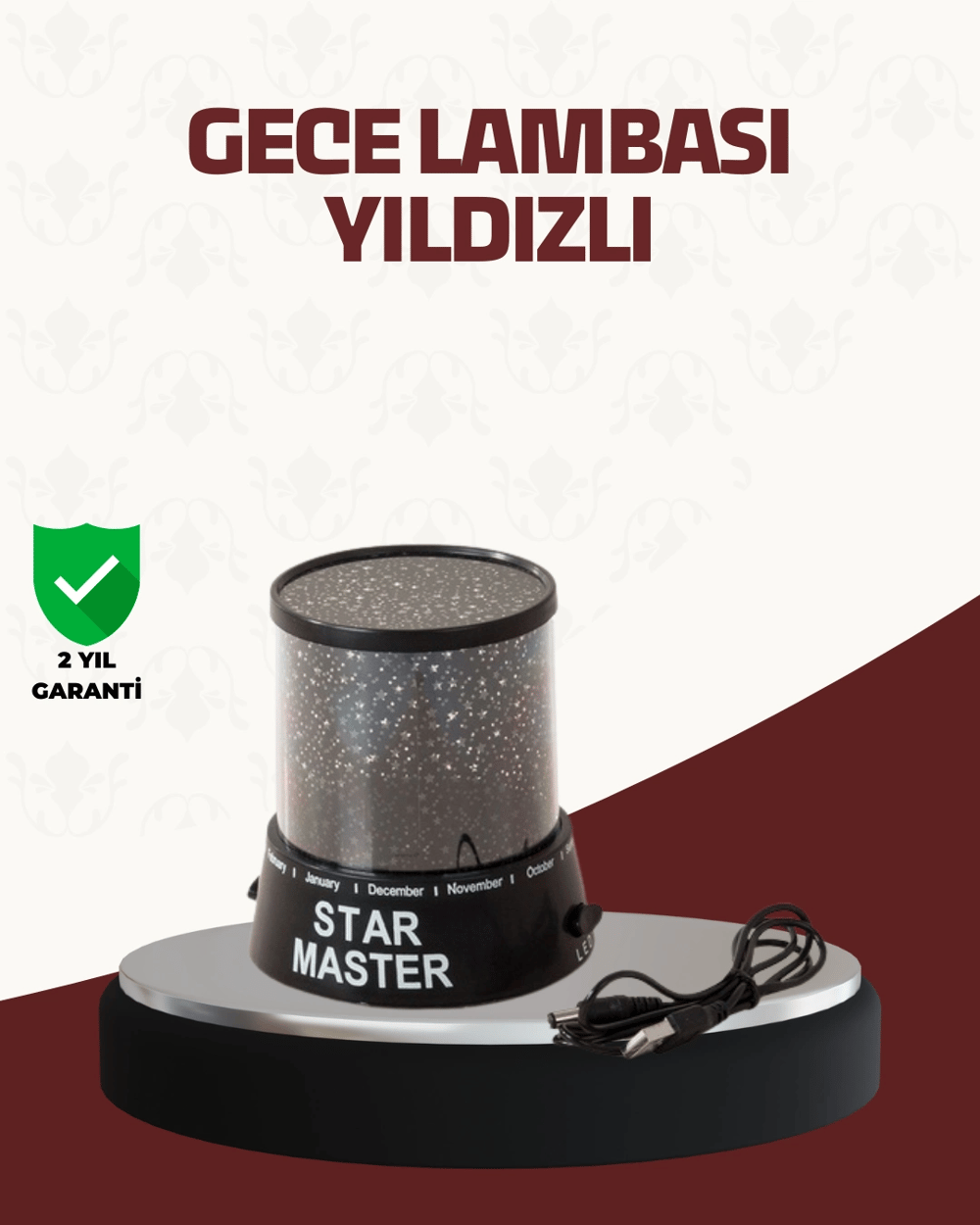 Galaxy Efektli LED Projektör Taşınabilir Yıldız Gece Lambası
