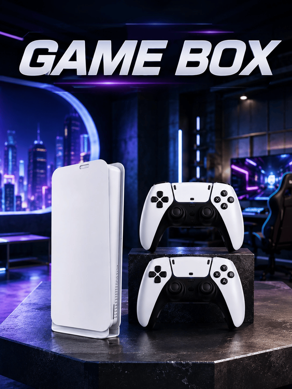 Game Box 3D Çift Oyun Kollu 4K HD Ekran 20000den Fazla Oyun Seçeneği 2.4G Kablosuz