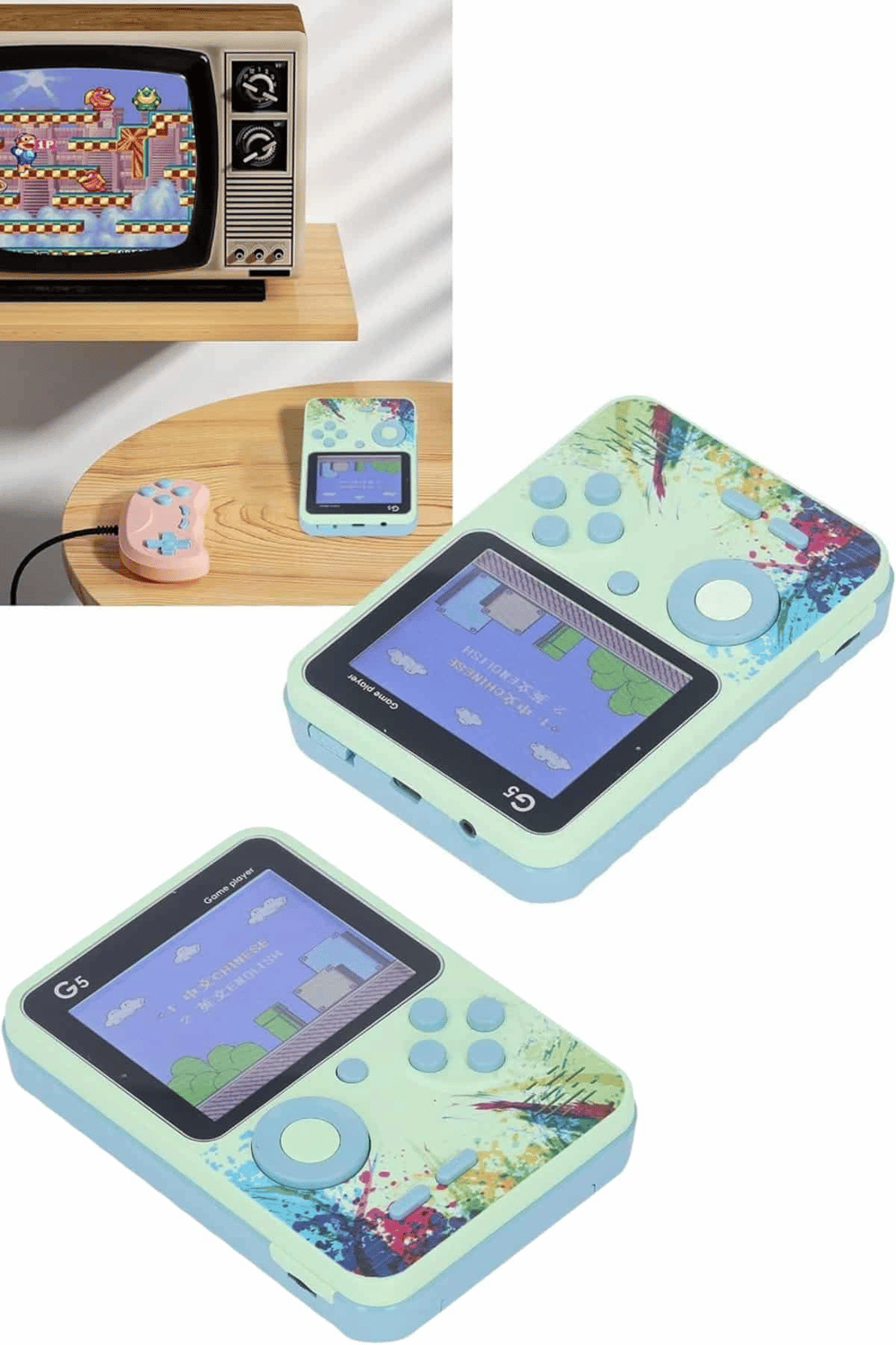 Game Box Oyun Konsolu 500 Retro Oyunlu Mini Taşınabilir 3 İnç