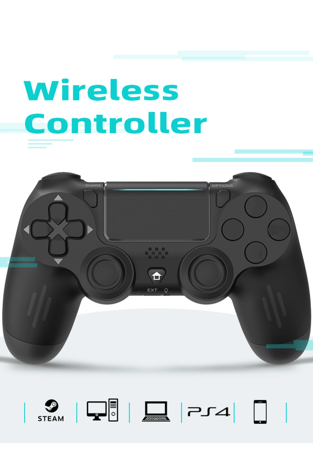Gamepad Bluetooth bağlantılı siyah Playstation 4 uyumlu 1 yıl garantili kablolu kablosuz