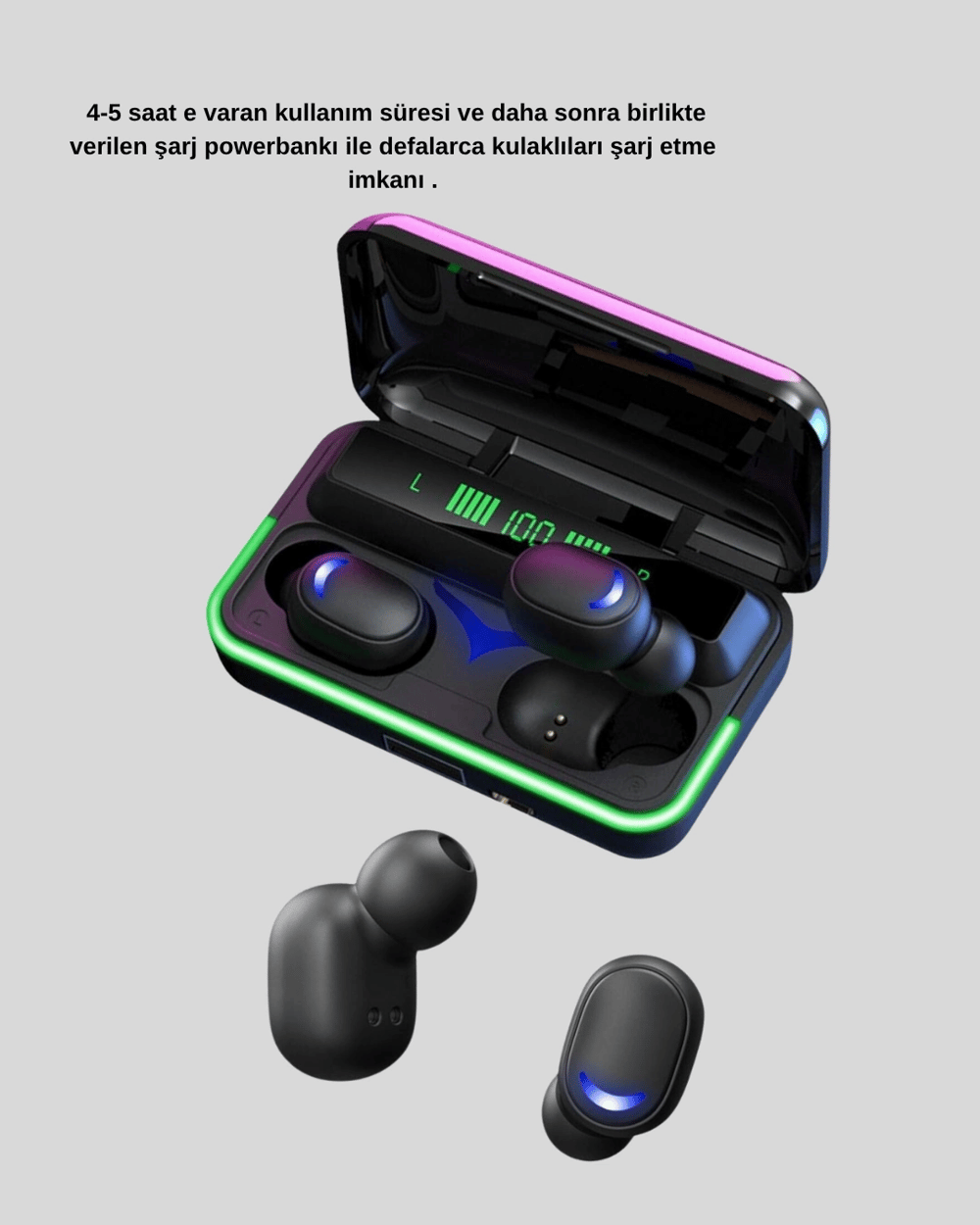 Gaming Bluetooth Kulaklık 800mAh Powerbank Düşük Gecikmeli