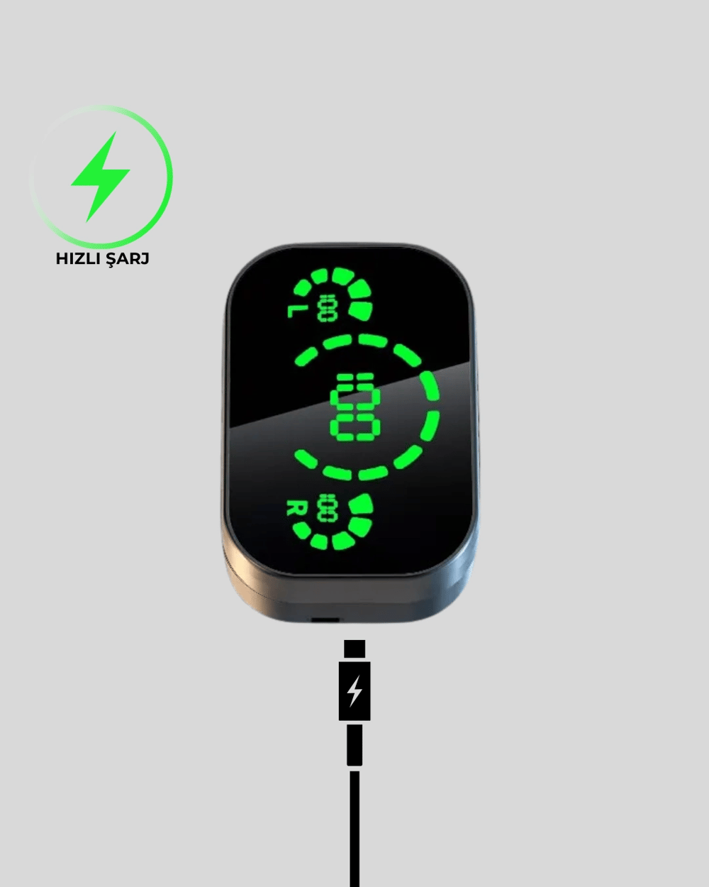 Gerçek Kablosuz Kulaklık – Bluetooth 5.0, Şarj Kutulu, Parmak İzi Kontrollü