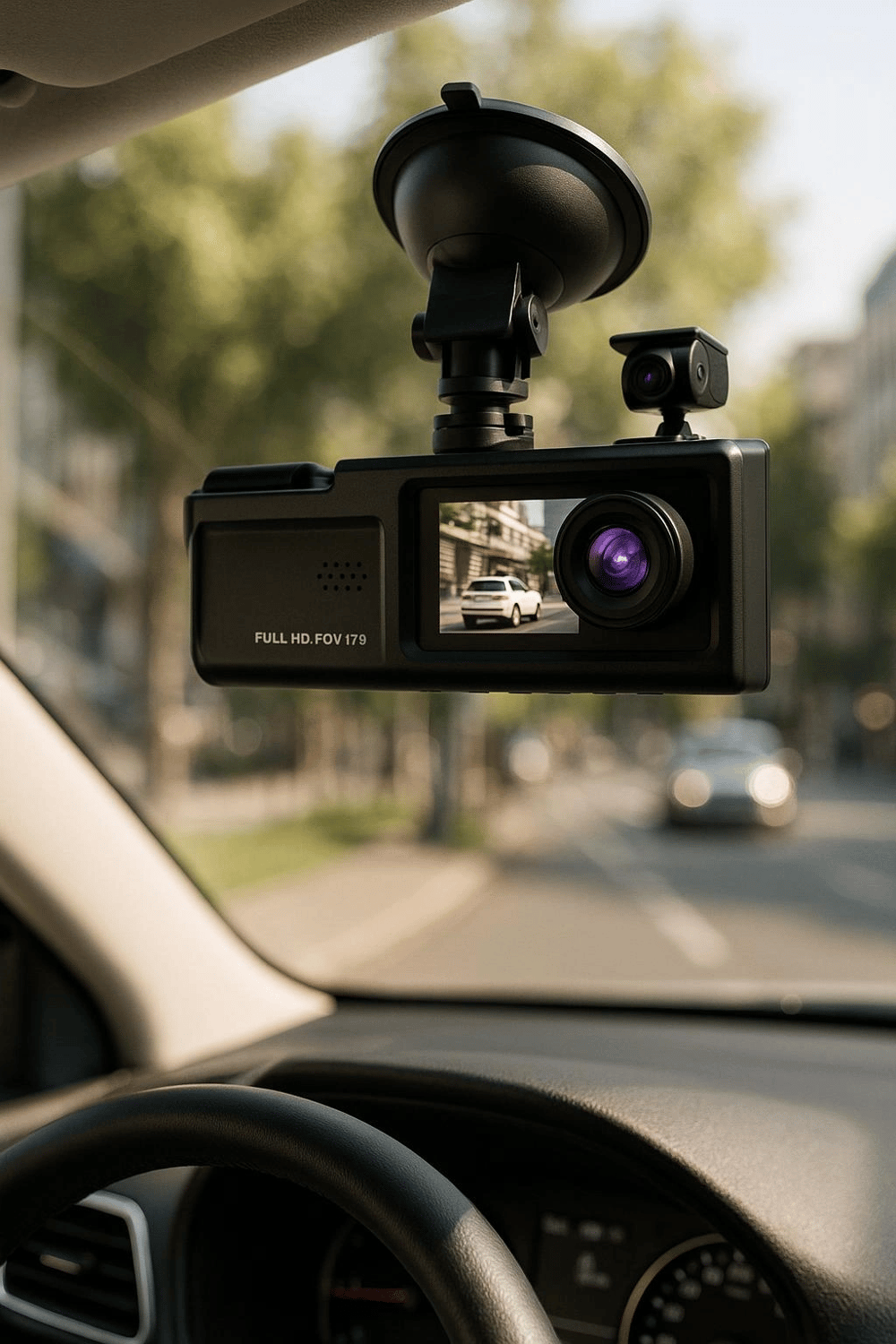 Geri Görüş Destekli Araç İçi Kamera 3 Kameralı Full HD Kayıt Sistemi