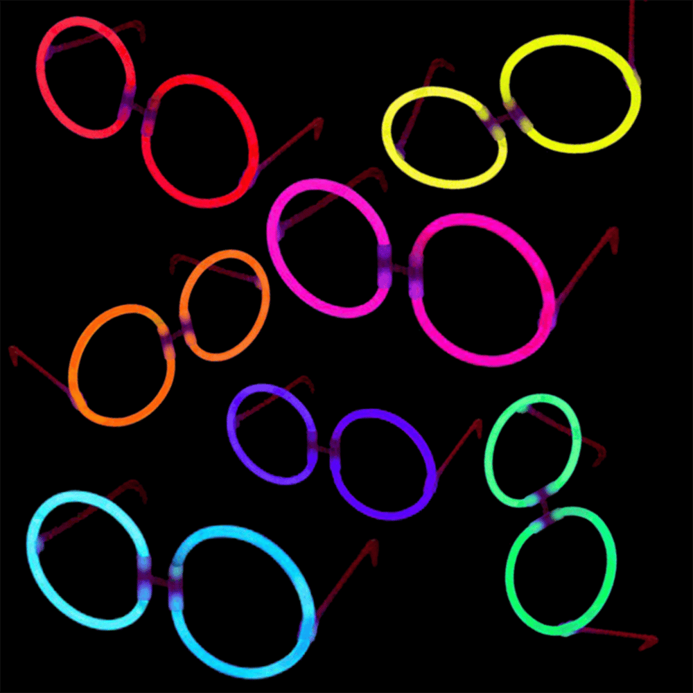 Glow Stick Parti Gözlüğü Glow Partisi Yuvarlak Şekilli Fosforlu Gözlük 6 Adet (3936)