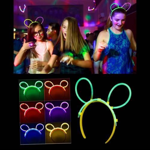 Glow Taç Fosforlu Taç Karışık Renk 12 Adet (3936)