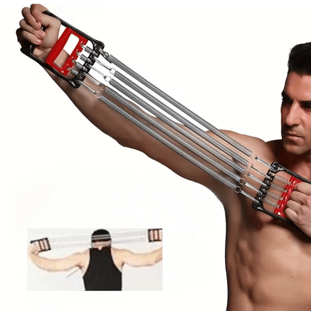 Göğüs Genişletme Ve Kuvvet Egzersiz Aleti – 5 Yaylı 5 Kademeli Ayarlanabilir Fitness Ve Kuvvet Antrenmanı Ekipmanı Bx40