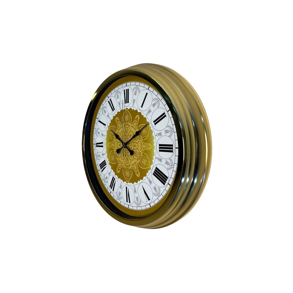 Gold Motifli 40 Cm Metal Duvar Saati