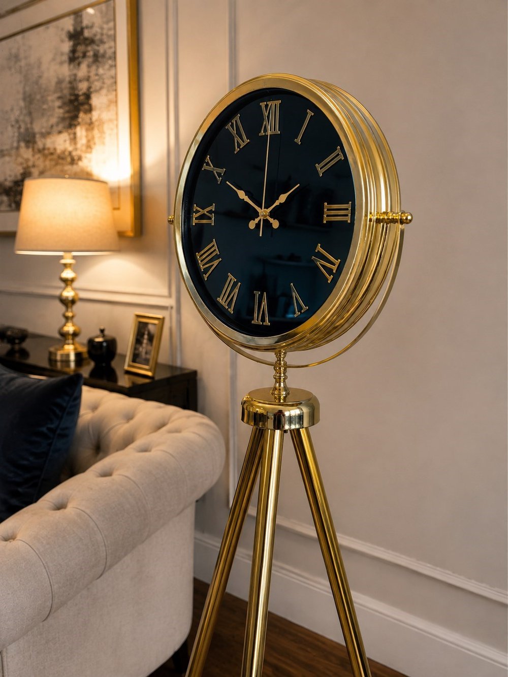 Gold Premium Aynalı Tripod 150 x 45 Cm Ayaklı Saat