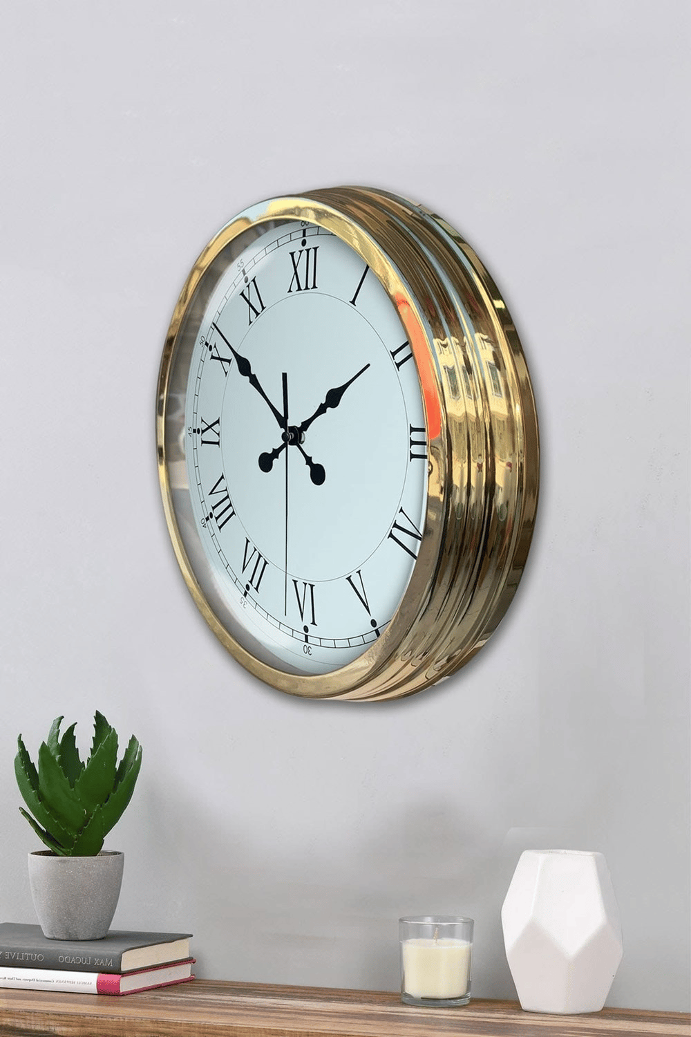Gold Şık 40 Cm Metal Roma Rakamlı Duvar Saati