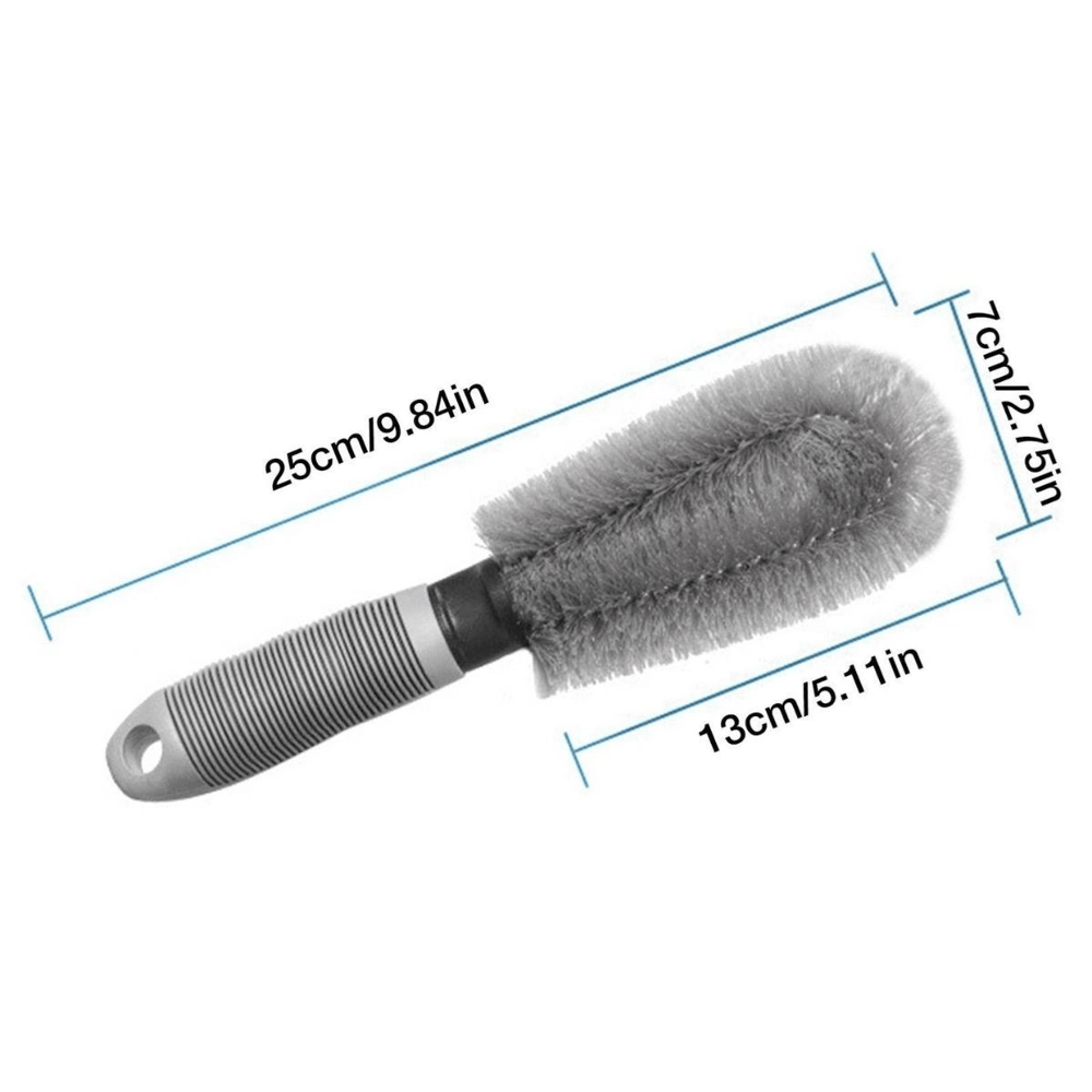 Gri Oto Jant Temizleme Fırçası – Ergonomik Saplı, Lastik Ve Jant Detay Temizliği İçin Güçlü Kıllı Fırça Bx40