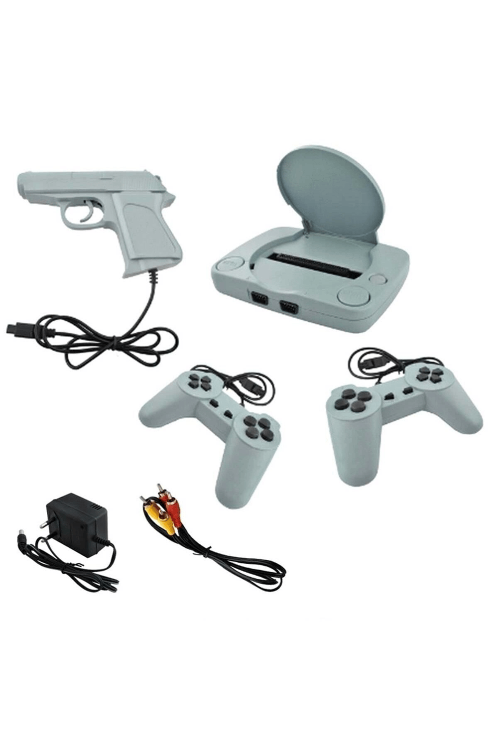 Gri Renkli 8 Bit Klasik Oyun Konsolu Retro TV Bağlantılı RCA Çıkışlı Kablolu Oyun Cihazı