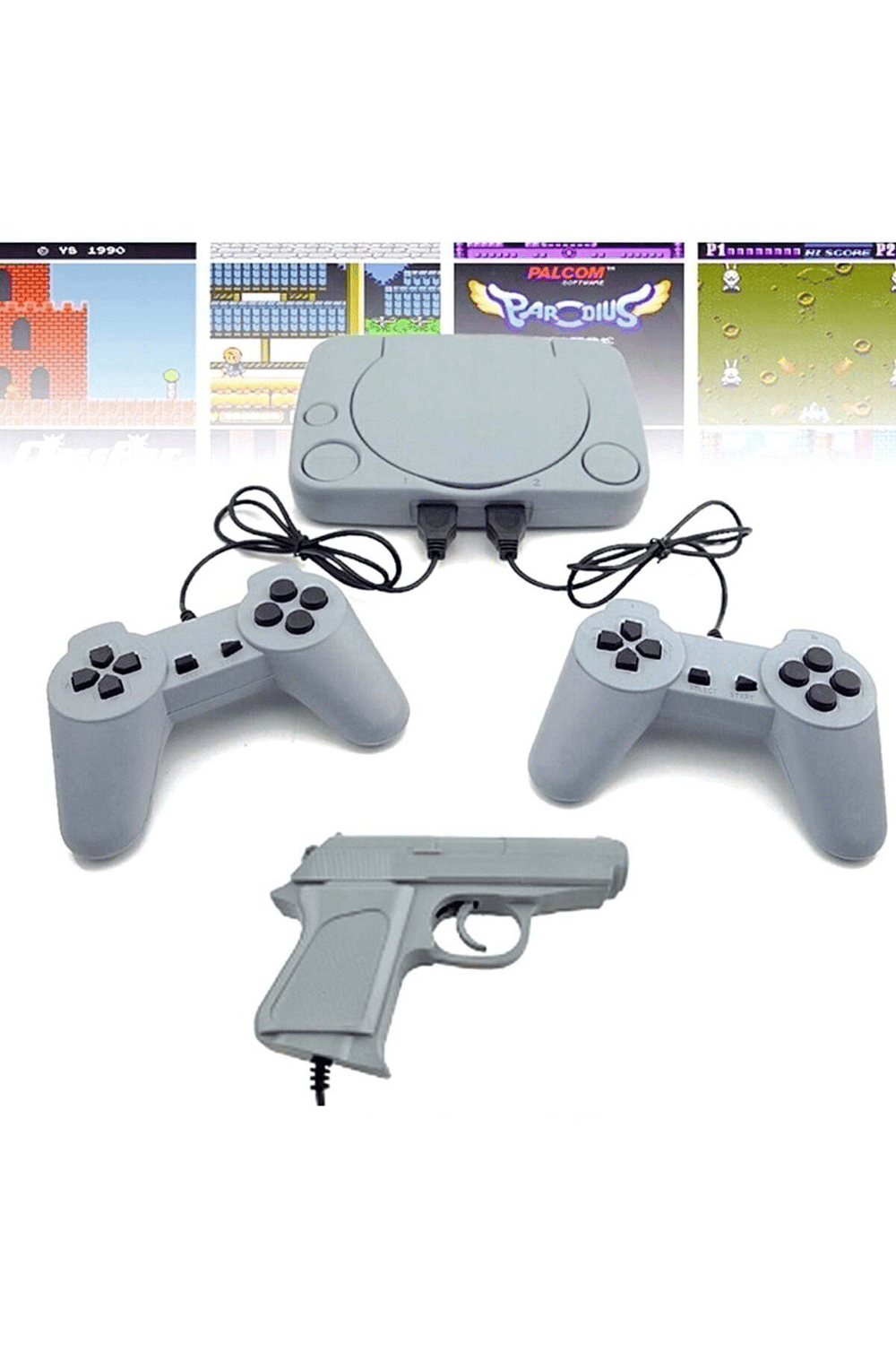 Gri Renkli 8 Bit Klasik Oyun Konsolu Retro TV Bağlantılı RCA Çıkışlı Kablolu Oyun Cihazı