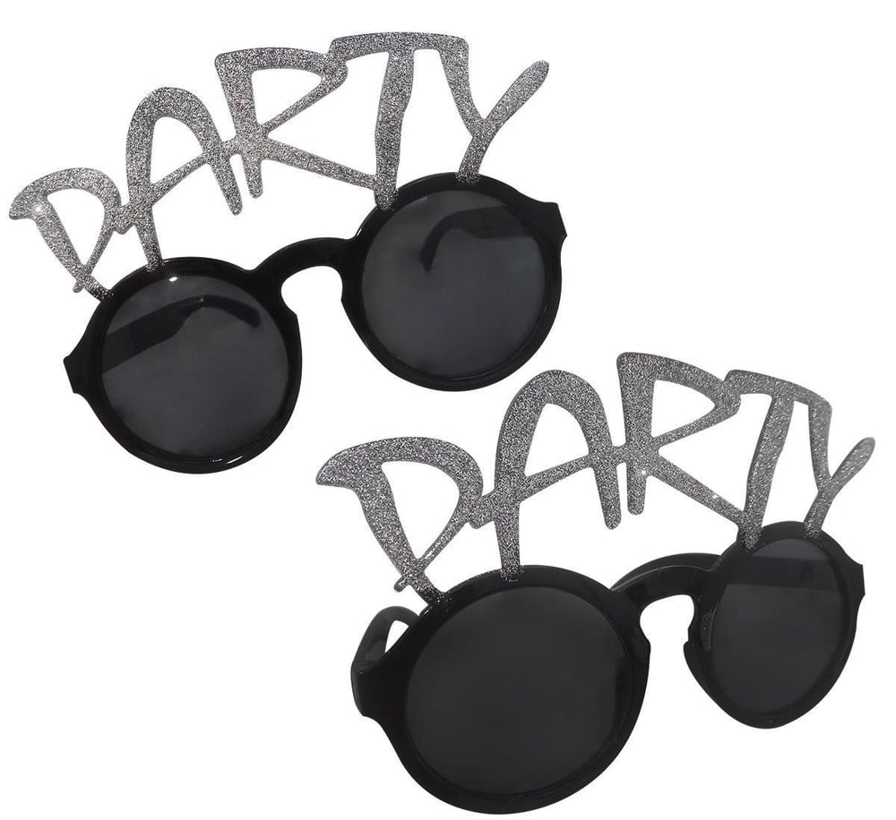 Gümüş Simli Party Yazılı Parti Gözlüğü Show 15x7 cm (3936)