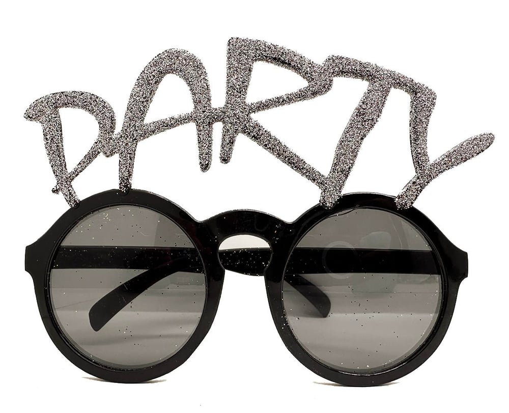 Gümüş Simli Party Yazılı Parti Gözlüğü Show 15x7 cm (3936)