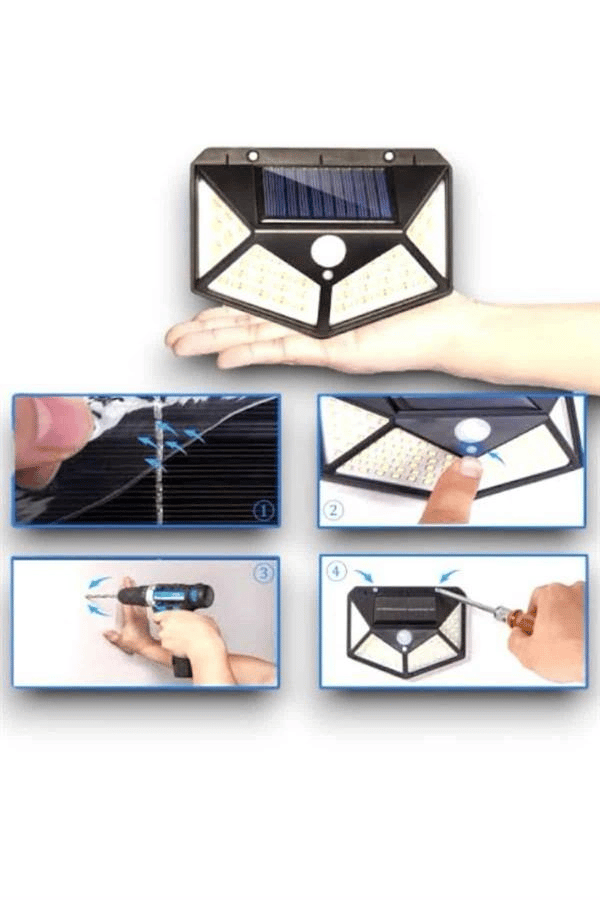 Güneş Enerjili Bahçe Lambası 100 Led Bahçe Lambası Bahçe Aydınlatma