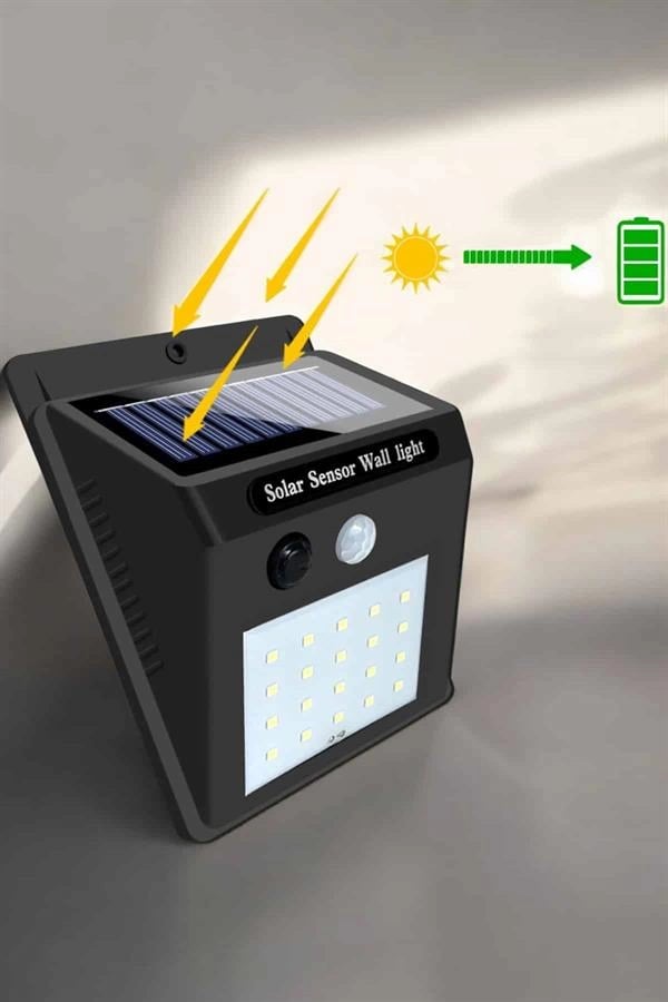 Güneş Enerjili Bahçe Lambası Solar Gece Aydınlatma Sensörlü Lamba