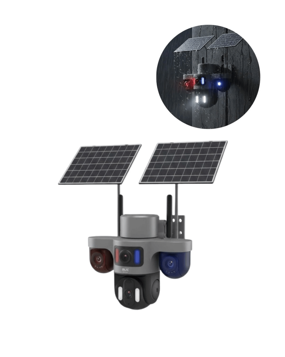 Güneş Enerjili Çiftlik Kamerası 3 Lensli 9MP Solar Kamera 2 Yıl Garantili