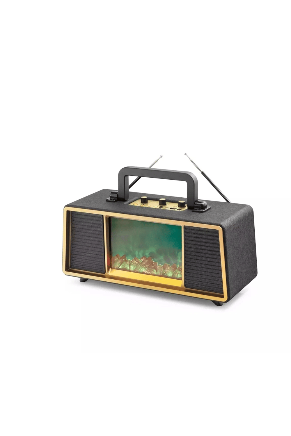 Güneş enerjili nostaljik radyo FM USB MP3 AUX Bluetooth kahverengi 2 yıl garantili