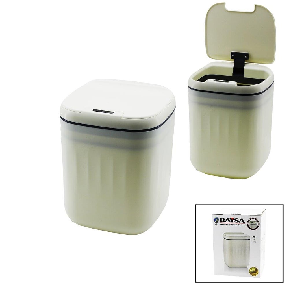 HAREKET SENSÖRLÜ=OTOMATİK AÇ-KAPA KAPAK - PİLLİ PLASTİK ÇÖP KOVASI 20LT (3936)