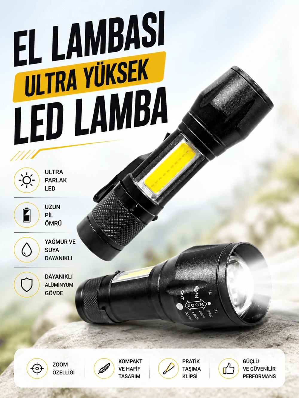 HS-41 EL LAMBASI Ultra Yüksek Led Lamba