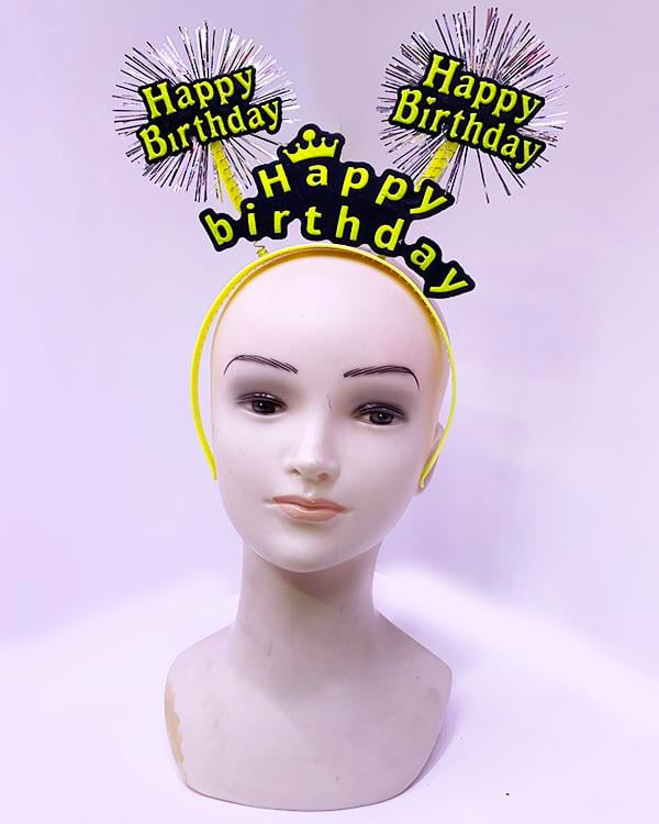 Happy Birthday Neon Sarı Tacı