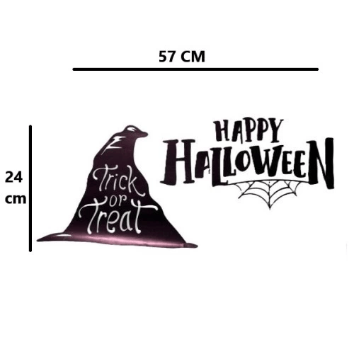 Halloween Temalı Duvar Stickerı - 3 Farklı Model - Cadılar Bayramı Dekoru - 57x24 cm