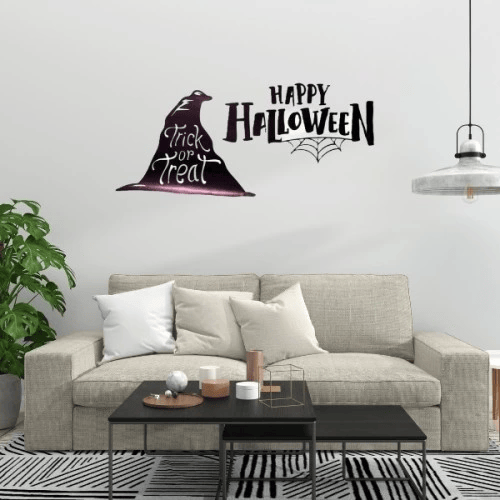 Halloween Temalı Duvar Stickerı - 3 Farklı Model - Cadılar Bayramı Dekoru - 57x24 cm
