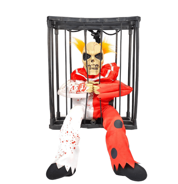 Hareketli Sesli Sensörlü Mahkum Joker İskelet Dekorasyon 22x27 cm (3936)