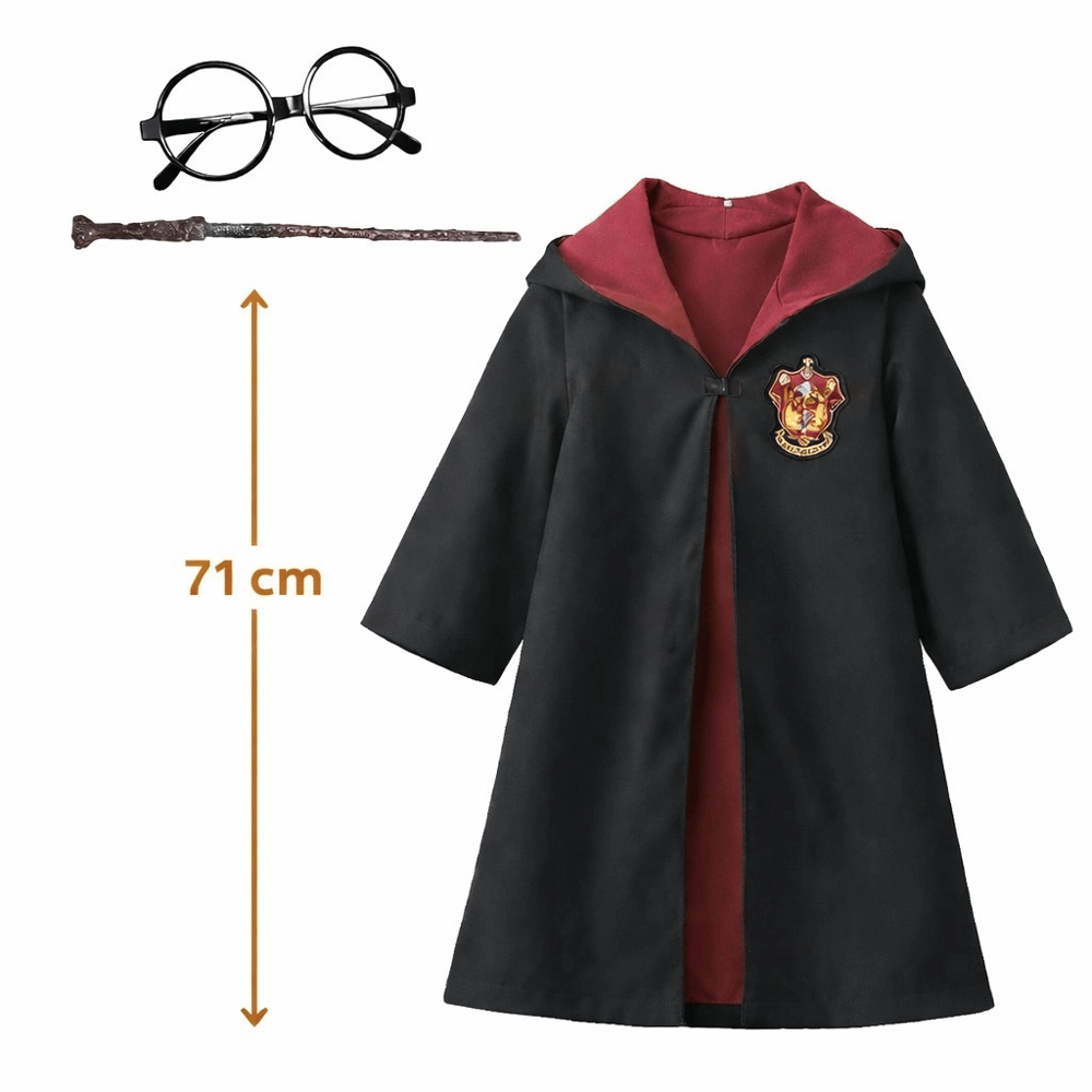 Harry Potter Çocuk Bebek Kostüm Seti – Asa Gözlük Pelerin 71 Cm (2-4 Yaş) Bx40